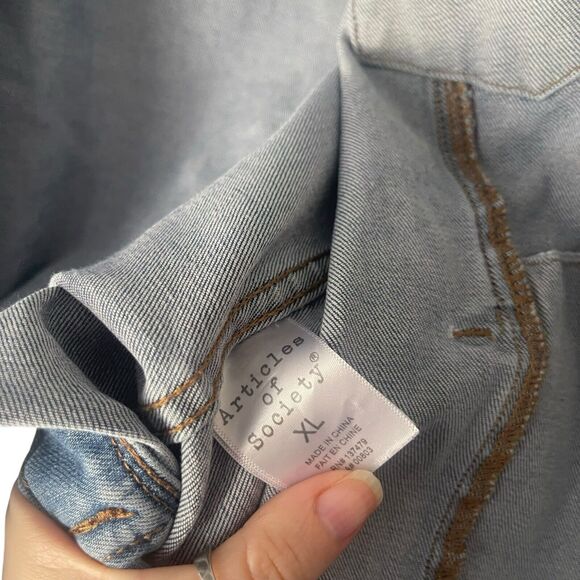 Articles Of Society Los Angeles Size XL Denim Button Up Jean Jacket - Picture 9 of 14